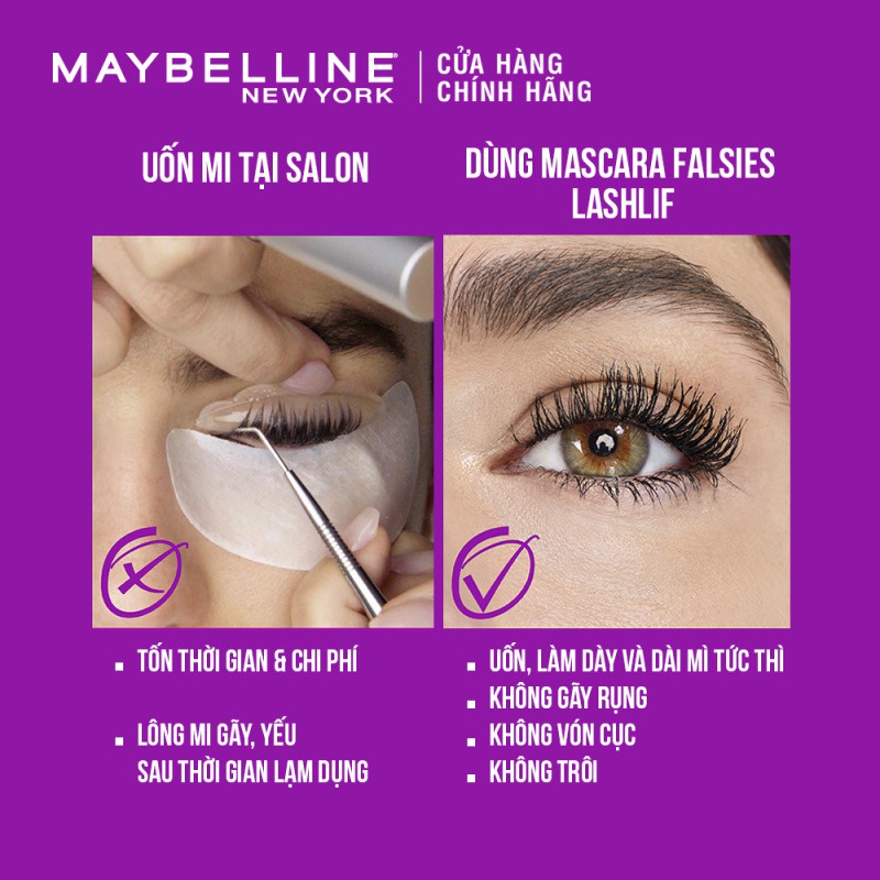Mascara uốn mi,làm dày và dài mi  Maybelline Mascara The Falsies Lash Lift (New) | BigBuy360 - bigbuy360.vn