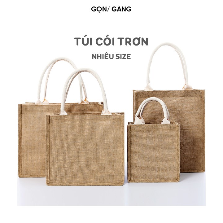 Túi cói đi biển đi làm màu trơn form cứng đựng đồ quần áo đa năng chống nước có quai đeo mềm