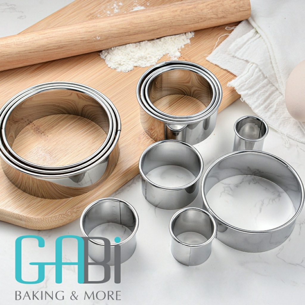Set 12 khuôn cắt cookie inox tròn (trơn)