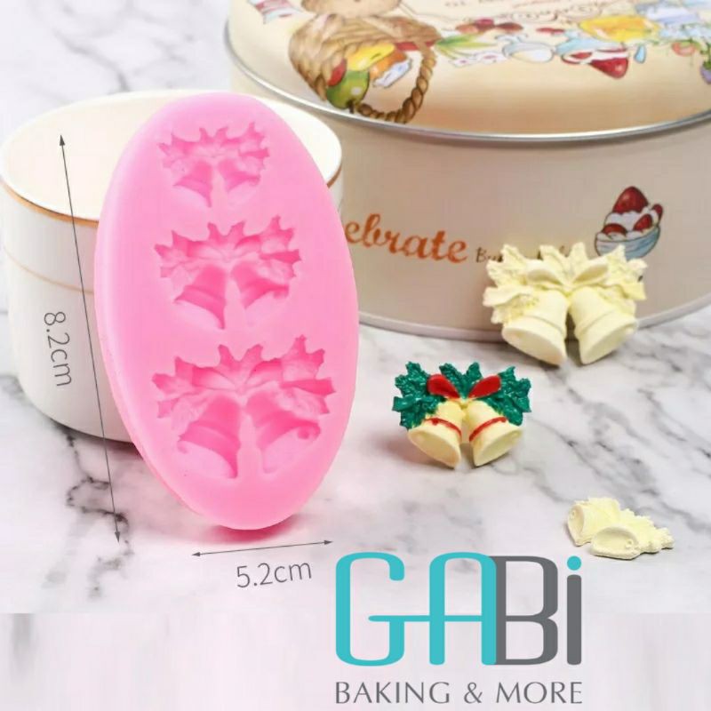 Khuôn silicon fondant hình 3c chuông