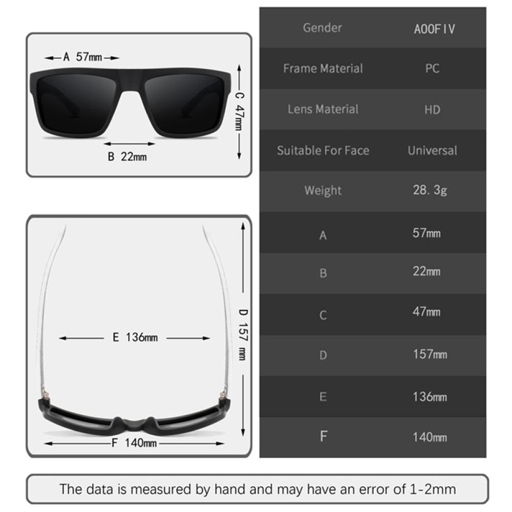 Kính Chống Nắng Phân Cực Mặt Vuông Phong Cách Vintage Thời Trang Cho Nam Và Nữ F1V6