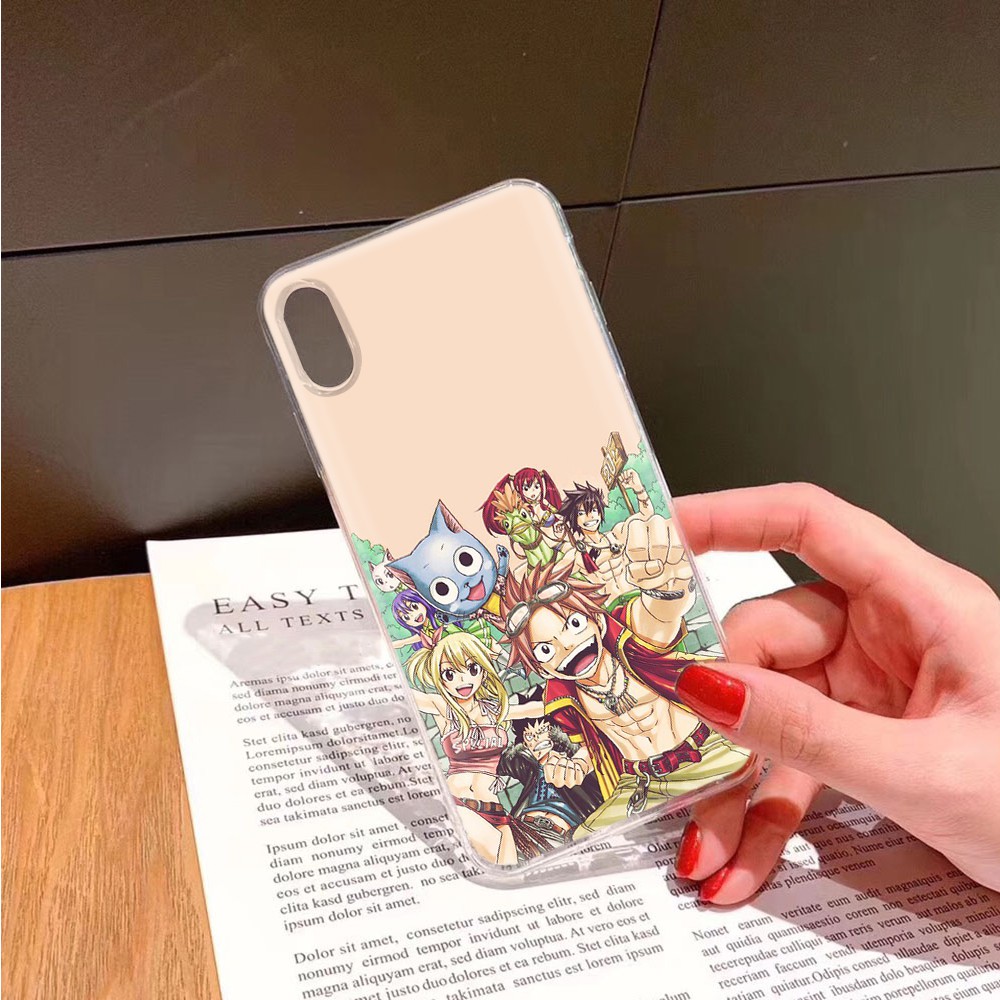 Ốp điện thoại trong suốt in hình Anime Fairy Tail thích hợp cho Iphone 8 7 6 6s 5 5s Se 5c 4s 4