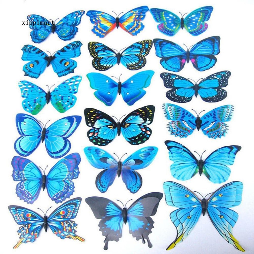 Combo 12 decal 3D hình bướm 3D dán tường dộc đáo