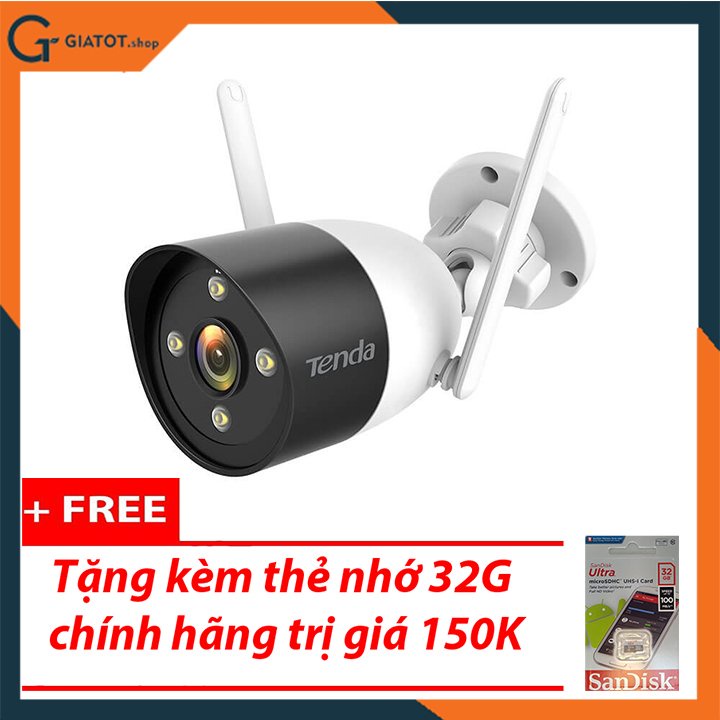 Camera wifi ngoài trời 3.0 có màu ban đêm Tenda CT6 chính hãng