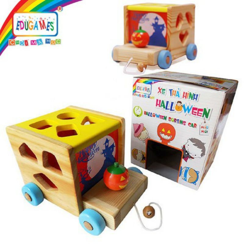 Xe cũi gỗ thả hình Halloweeen Edugames