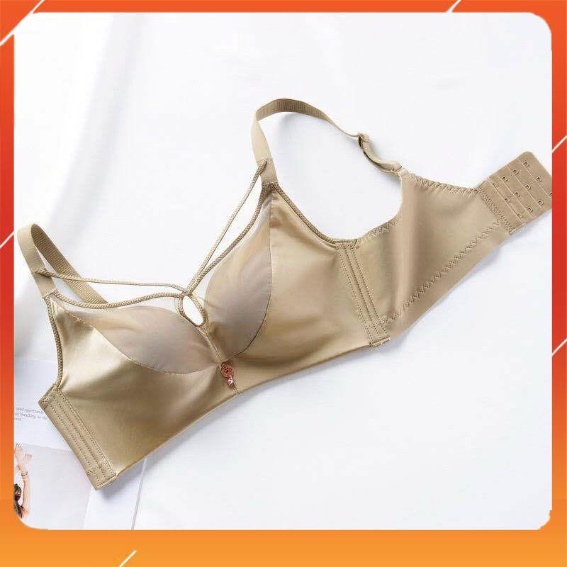 Áo lót nữ không gọng cup chéo bản to đệm mút vừa phối lụa cao cấp A5373
