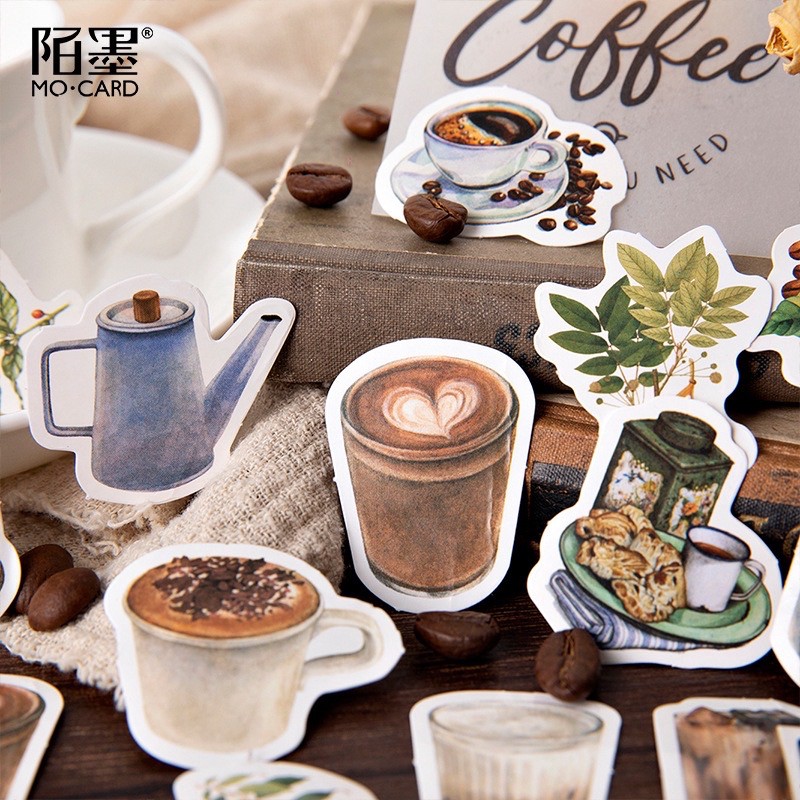 [STICKER 1K] SET 50 STICKER CAFE CỔ ĐIỂN SIÊU CHẤT DÁN TRANG TRÍ ĐT LAPTOP VALI TƯỜNG TỦ KỆ MŨ BẢO HIỂM XE MÁY NOTEBOOK