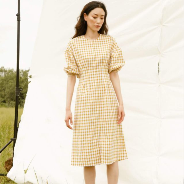 Đầm Cocosin Yellow Checked