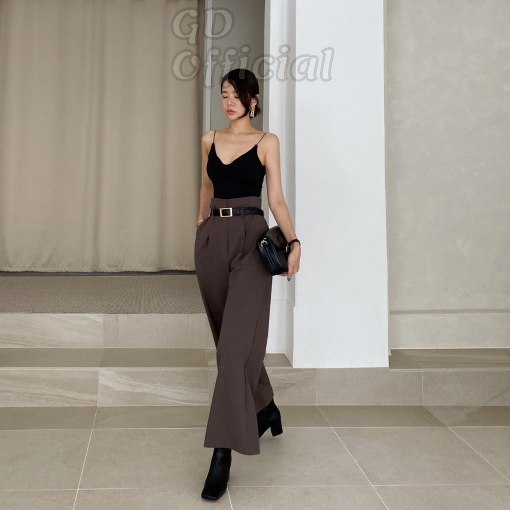 B56|Set bộ nữ áo khoác blazer dài tay croptop, quần vest lưng cao dáng rộng công sở, đi học gd_order
