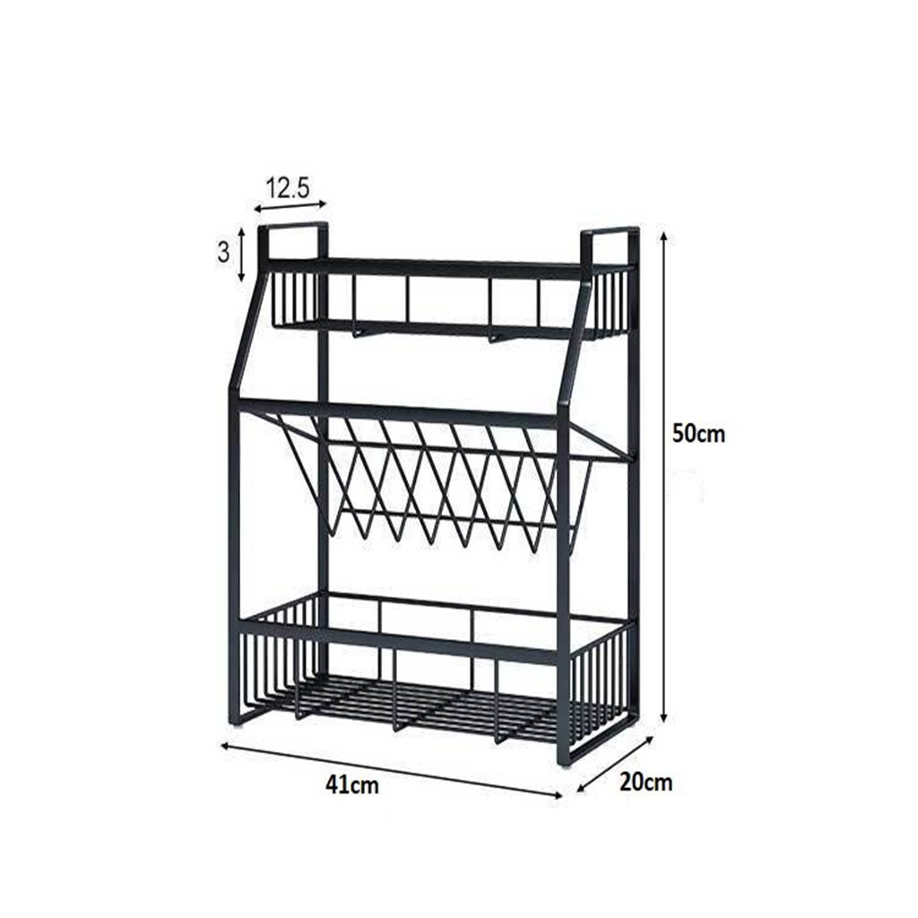 kệ bếp đa năng , kệ gia vị đa năng 3 tầng có 1 ngăn chéo bằng thép sơn tĩnh điện nguyên khối chắc chắn bền đẹp tiện ích