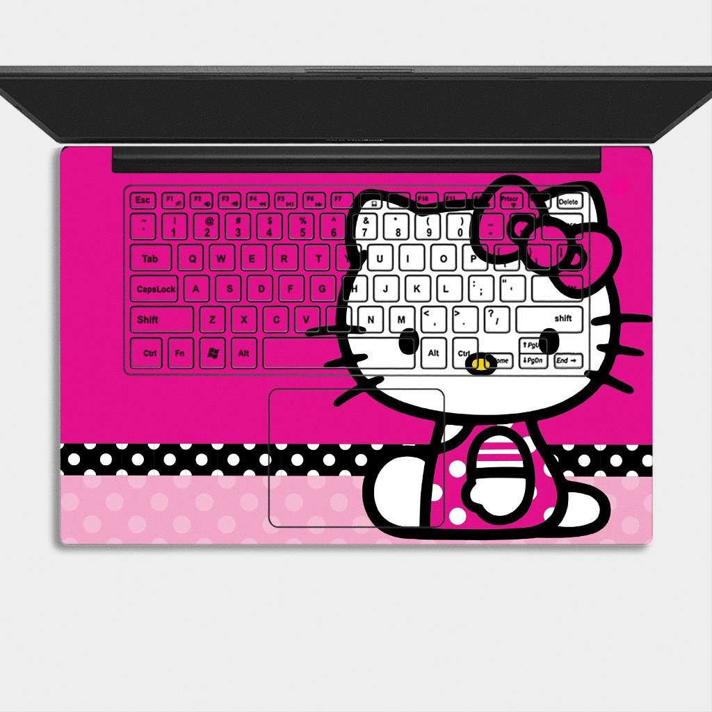 Bộ skin dán laptop mẫu HELLO KITTY / Có decal dán cho tất cả các hãng máy tính