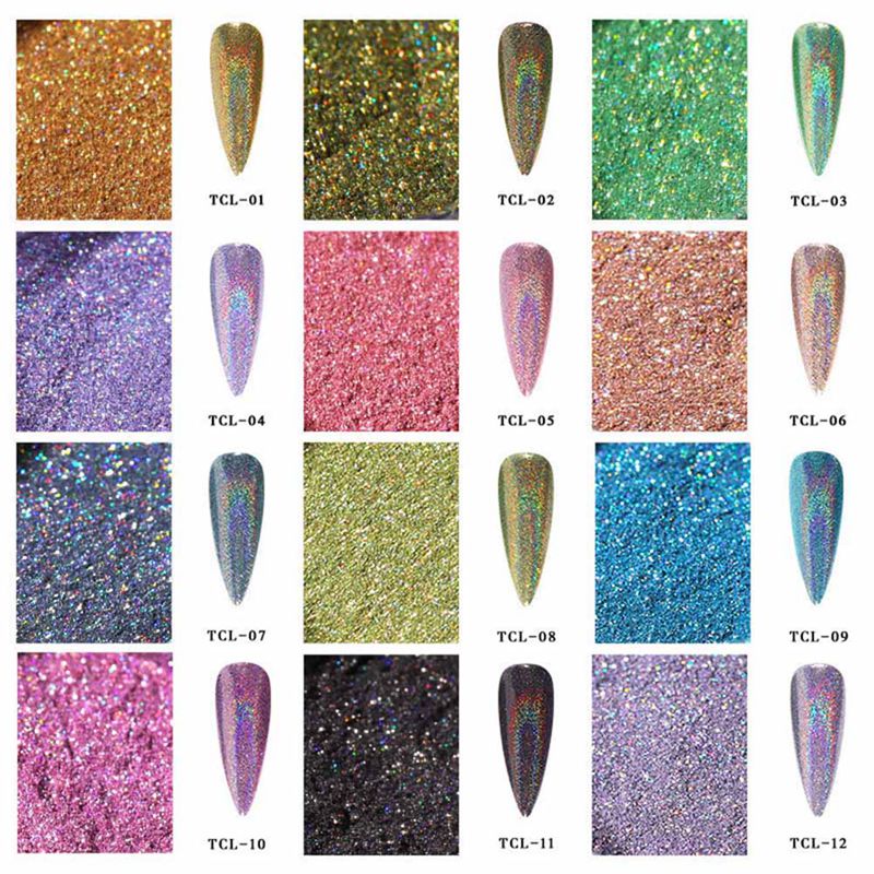 Bột nhũ kim tuyến đắp móng tay trang trí thời trang sành điệu