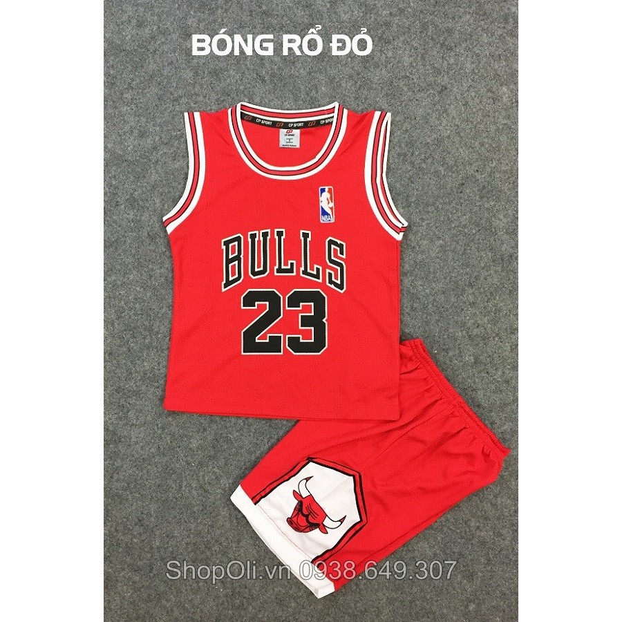 Áo bóng rổ trẻ em Bulls số 23 màu đỏ-giá chất