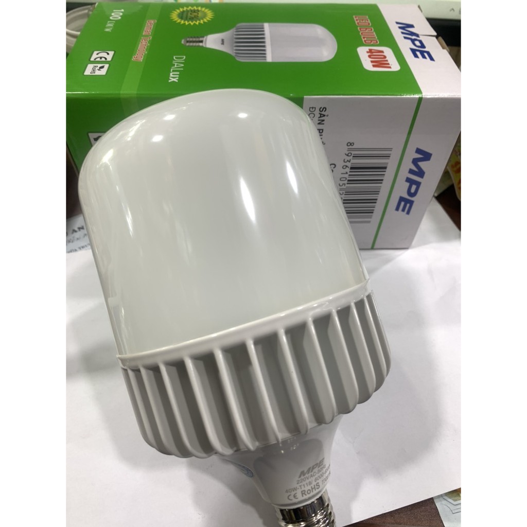 Bóng đèn Led búp trụ MPE- bóng Led trụ 20w 30w  mpe thân nhôm ánh sáng trắng [CHÍNH HÃNG]