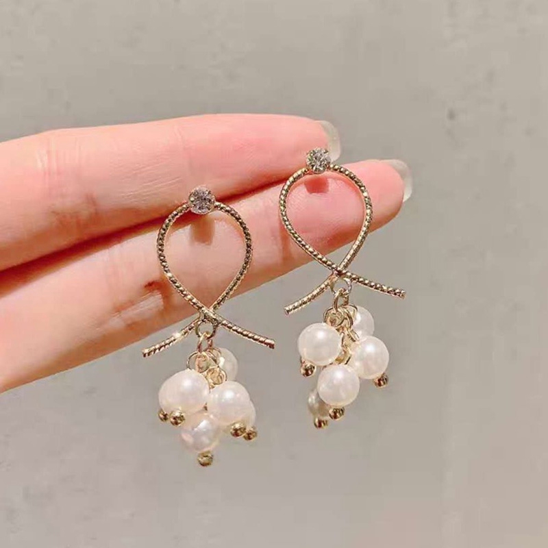 Bông Tai Dáng Dài Đính Hạt Ngọc Trai Thanh Lịch Cho Nữ