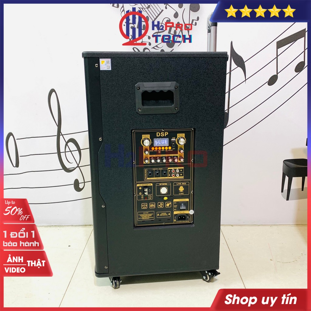 Loa kẹo kéo karaoke, loa kéo bluetooth DMX TC15-3B bass 40 300W hát karaoke cao cấp, công suất lớn - H2pro tech