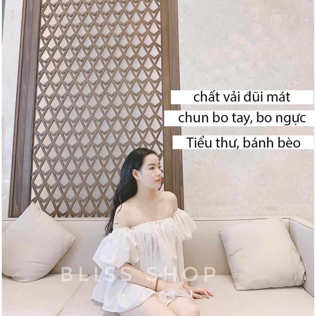 Áo Trễ Vai Tay Bồng Đũi Mát Bánh Bèo,Tiểu Thư. Phông thun trơn basic SIÊU XINH  ྇  ྇