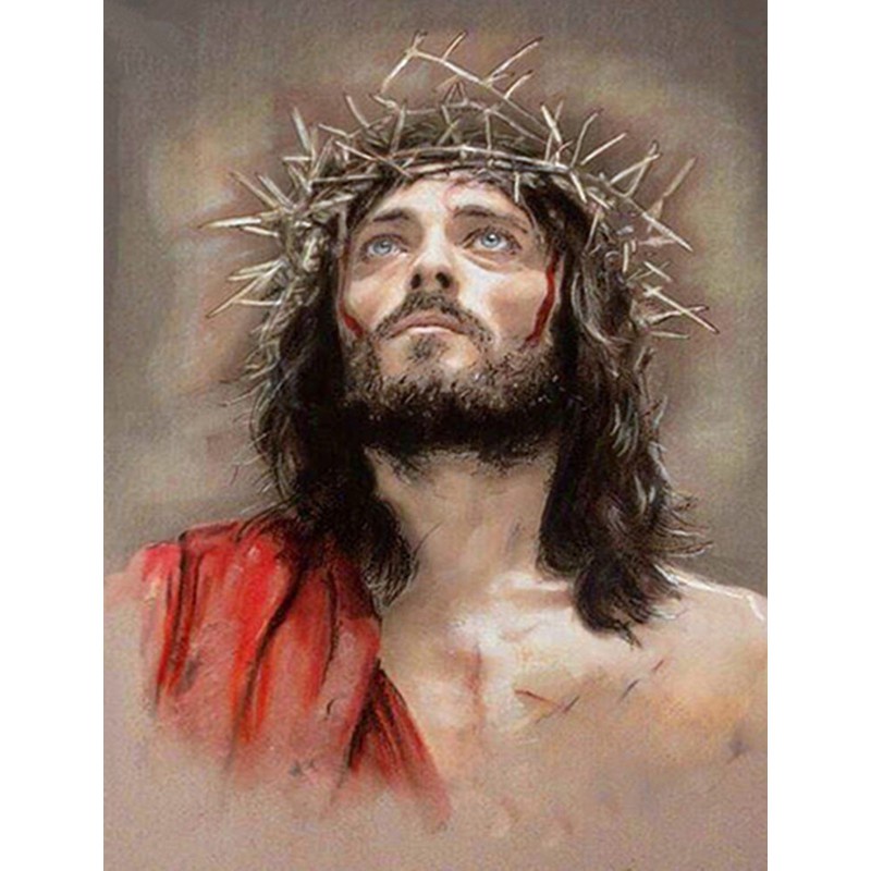 Bộ Tranh Đính Đá 5D Tự Làm 30x40cm Hình Chúa Jesus Trang Trí Nhà Cửa