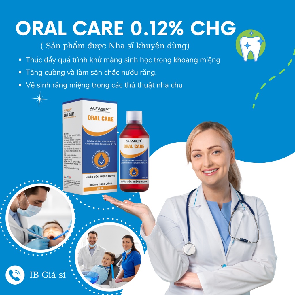 Nước Súc Miệng ALFASEPT Oral Care Hương Bạc Hà, Giúp Diệt Khuẩn, Ngăn Ngừa Mảng Bám, Vết Ố Trên Răng Lọ 250ml