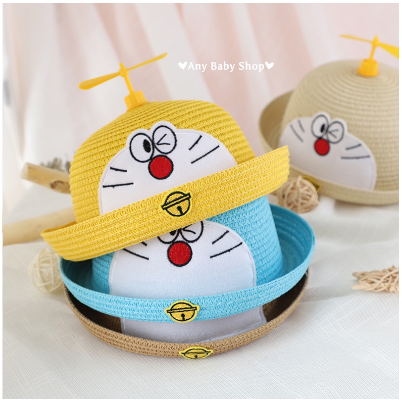 Nón cói cho bé trai bé gái hình mèo Đôremon có chong chóng cute với nhiều màu xinh yêu(hàng có sẵn)  ❣❣