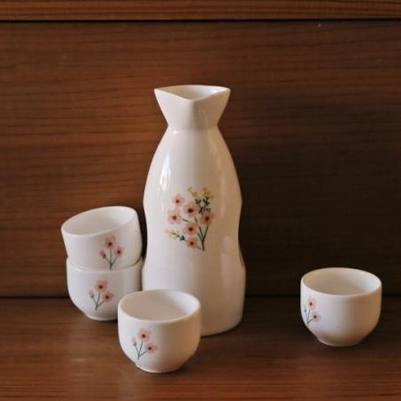 [Từ Seoul] Chai rượu 340 ml + rượu Soju, bộ 4p thủy tinh Sake, đồ dùng nhà bếp hiện đại của Hàn Quốc, quà tặng đãi tiệc tại nhà dành cho khách