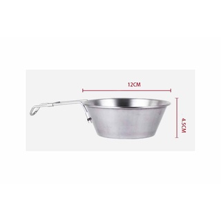 Chén Camping có tay cầm gấp gọn inox