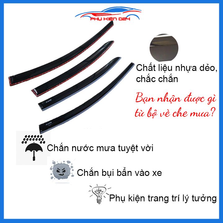 Vè mưa City 2015-2020 chỉ inox cao cấp bảo vệ xe