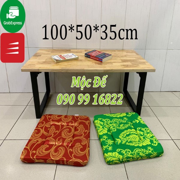 Bàn Làm Việc 100x50cm Ngồi Bệt Gỗ Cao Su Cao Cấp