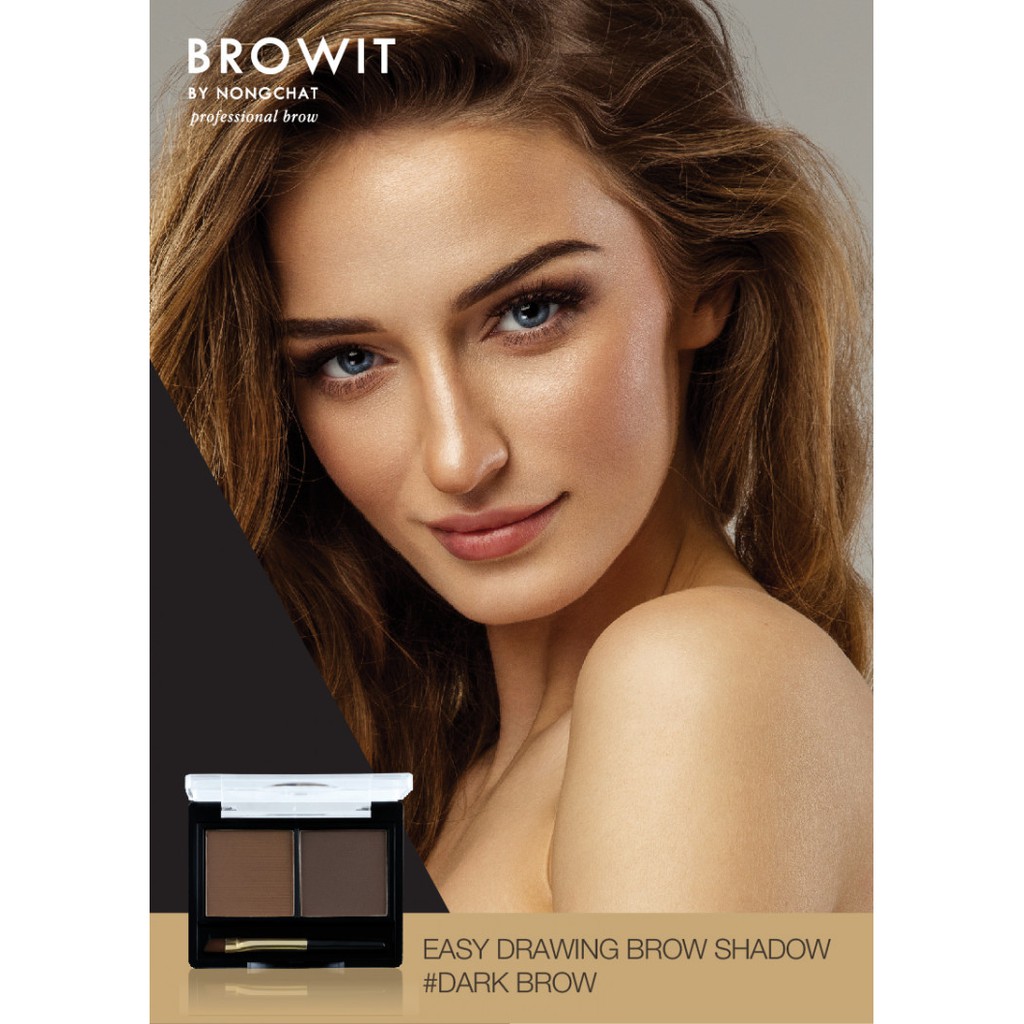 Bột Vẽ Chân Mày Browit Easy Drawing Brow Shadow 4g Free Brow Sticker 2Pairs Series I / Dark Brown