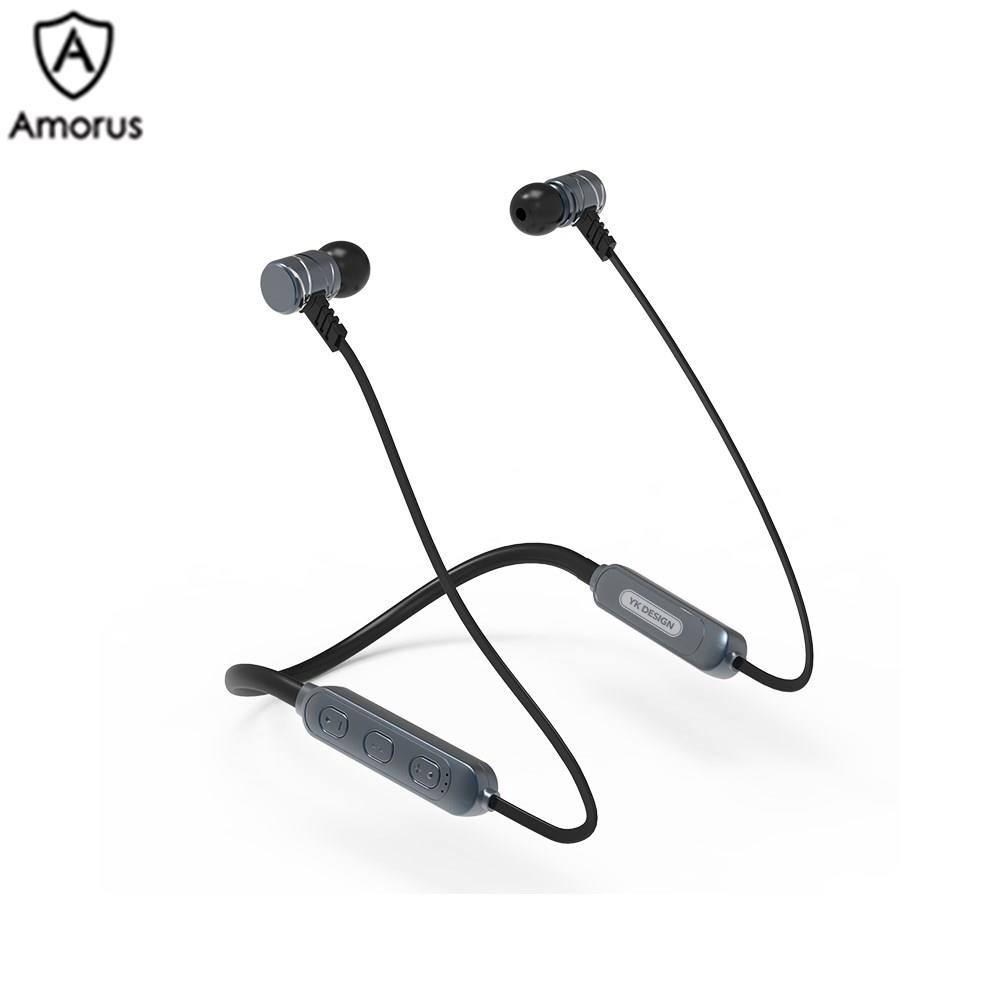 Tai nghe nhét tai Bluetooth không dây Amorus YK - S2 với vòng đeo cổ phong cách thể thao