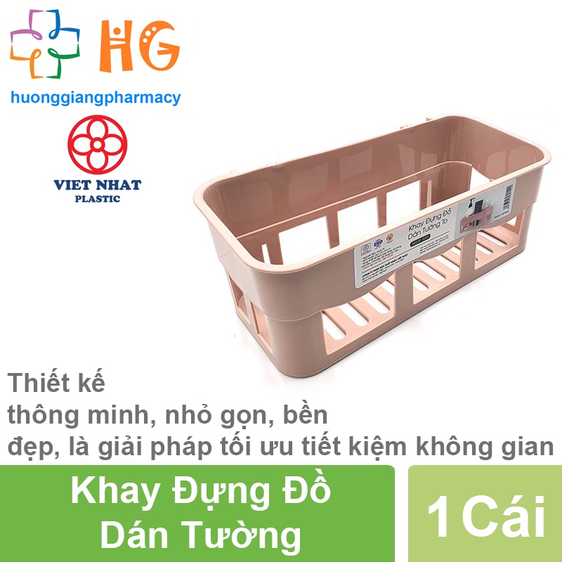 Khay đựng vật dụng nhà tắm nhà bếp dán tường Việt Nhật 2 size Khay đựng đồ đa năng nhựa PP cao cấp