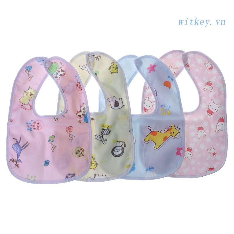 Yếm Ăn Chống Thấm Nước In Họa Tiết Hoạt Hình Dễ Thương Cho Bé
