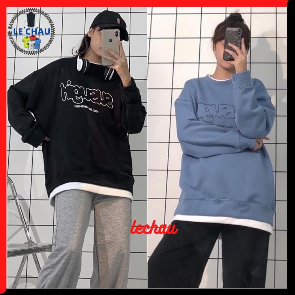Áo sweater unisex from rộng SUSUGIRL AKN24 LECHAU phong cách street style hottrend Hàn Quốc chất nỉ bông xịn mịn | BigBuy360 - bigbuy360.vn