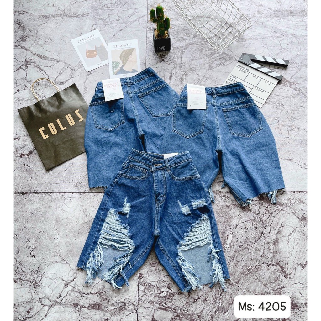 Quần short ngố jean nữ rách.#4204-Hàng VNXK-KingJean