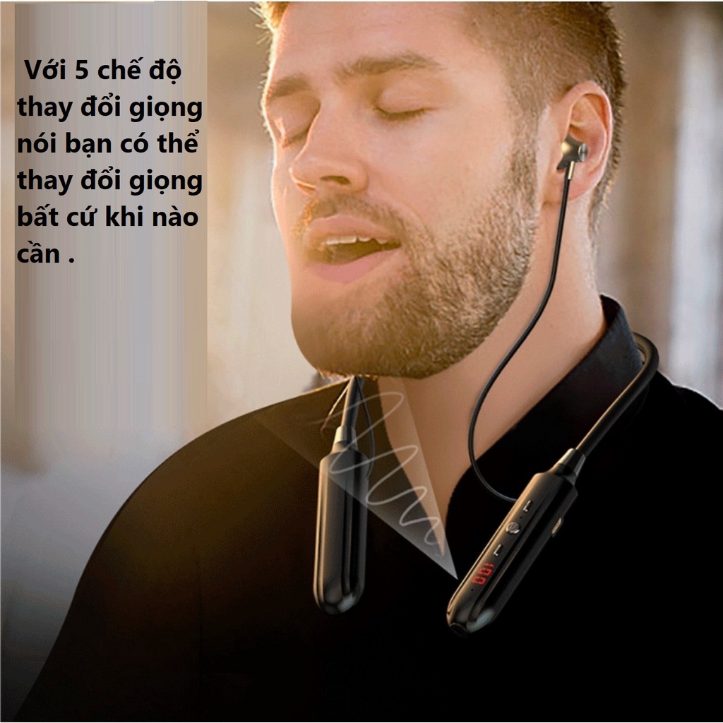 Tai Nghe Bluetooth Thể Thao S890K Chip 5.0 Pin Khủng 800mAh, Nghe Nhạc 60h - 80h ,Led Báo % Pin, Hát Karaoke Bluetooth