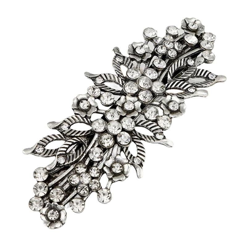 [Fenteer1] Kẹp Tóc Bạc Hình Hoa Sang Trọng Cho Nữ