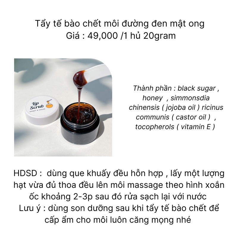 Tẩy tế bào chết môi Sugar & Honey