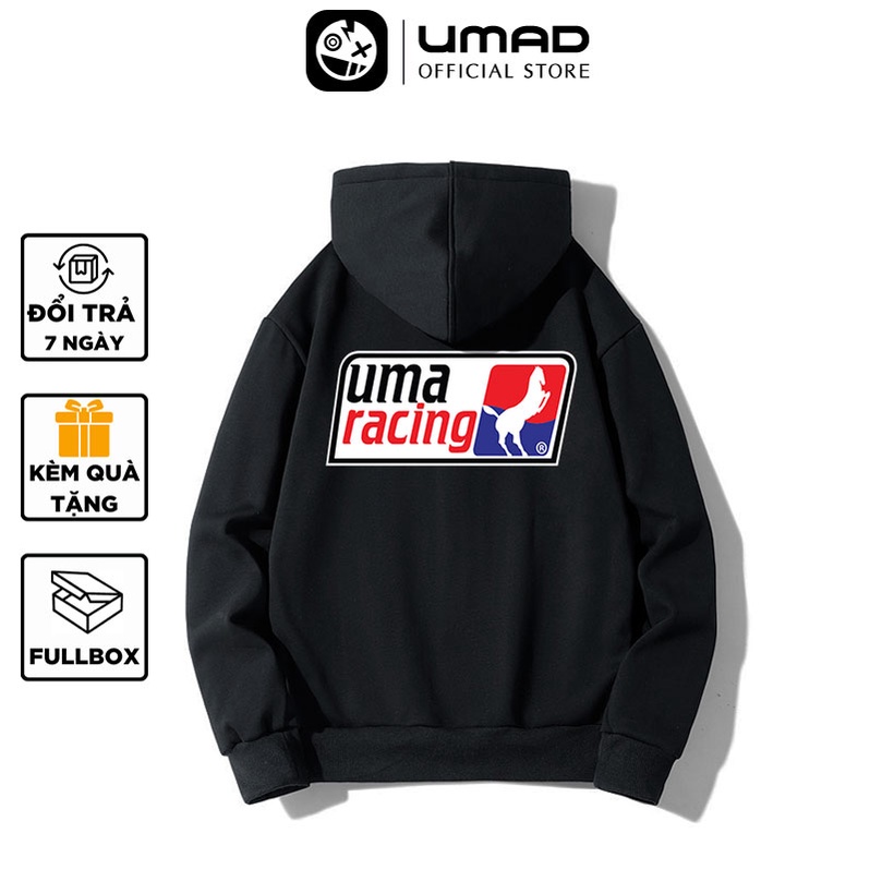Áo khoác dây kéo UMAD unisex racing biker Uma nam nữ vải da cá cao cấp co giãn 4 chiều, thoáng mát