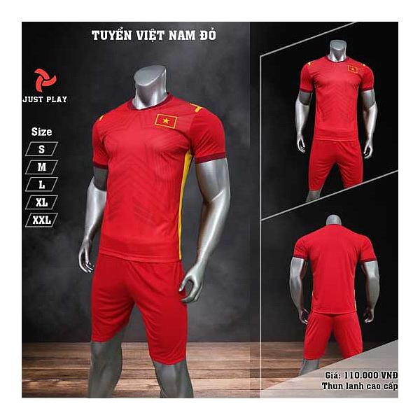 Bộ quần áo đá banh Việt Nam của Justplay - vải thun lạnh ,đẹp ,thấm mồ hôi -hàng phân phối chính hãng