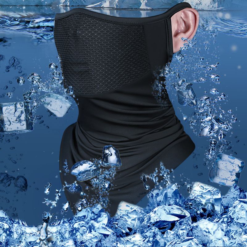 Khẩu trang che nửa mặt bằng vải lụa lạnh hình tam giác phối lưới thoáng khí bảo vệ chống tia UV
 | BigBuy360 - bigbuy360.vn