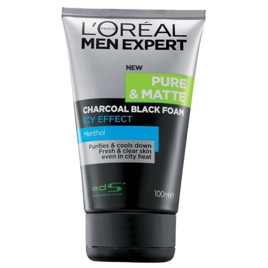 (hàng Mới Về) Sữa Rửa Mặt Tạo Bọt Loreal Bằng Than Đen Cho Nam 100ml