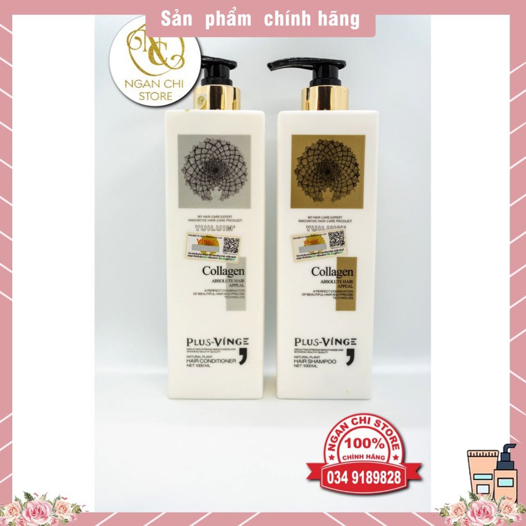 🛑FreeShip🛑 Cặp Dầu Gội Xả Collagen Vinge 1000ML| Giảm Rụng Tóc, Ngăn Rụng Tóc, Phục Hồi Tóc Hư Tổn | Hàng Chính Hãng