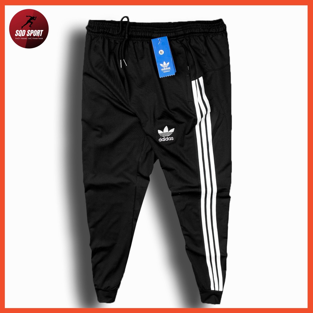 Quần dài Jogger nam ba sọc thể thao, ống bo túi khóa ép, chất thun lạnh co giãn 4 chiều - JOG03