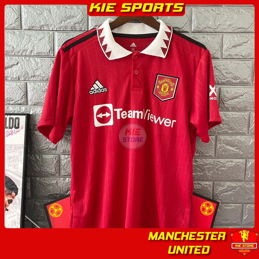 Set bộ thể thao quần áo bóng đá CLB Manchester United 2022 sân nhà màu đỏ phiên bản play / Bộ MU vải Thái cao cấp