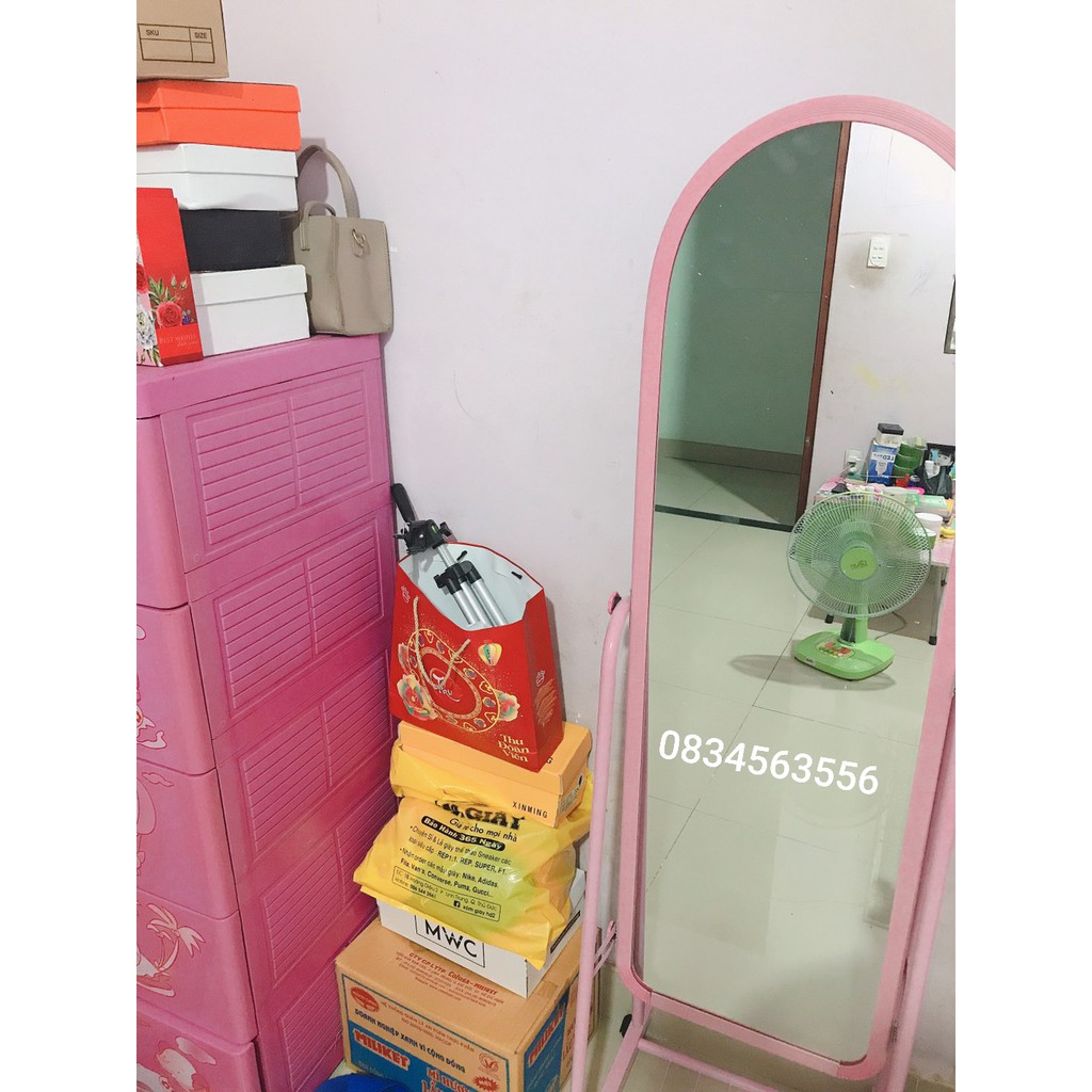 Gương soi di động toàn thân màu Hồng - Hàng Chuẩn shop MIDI