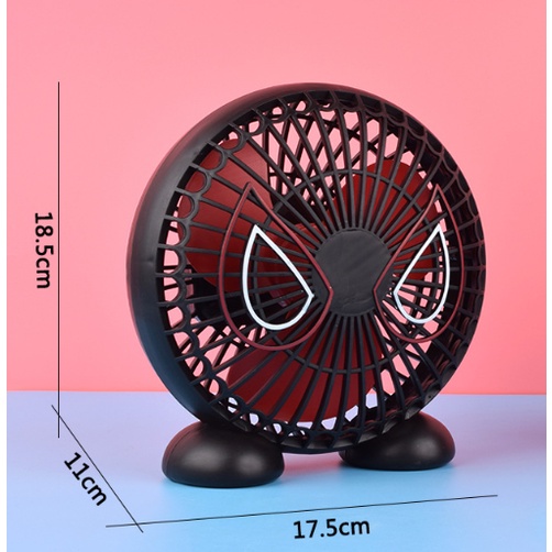 Quạt Mini Để Bàn Spiderman, Siêu Nhân Người Nhện 3 Chế Độ Gió Sạc Tích Điện