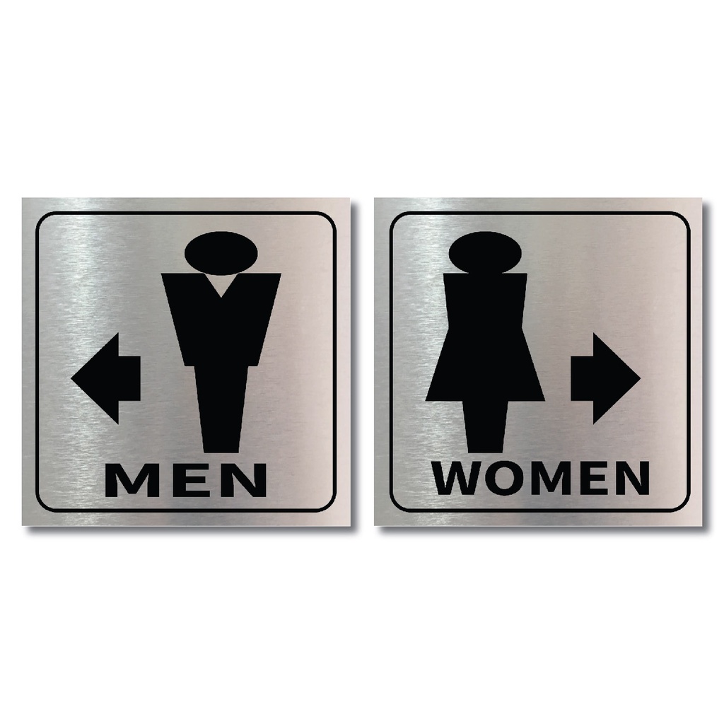 Bảng WC, Bảng toilet, bảng lối đi, bảng chỉ dẫn nhà vệ sinh nam nữ -WC in trực tiếp loại cao cấp có keo 2 mặt