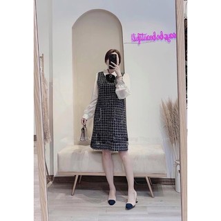 ✨BÁN SỈ✨Váy dạ phối tay voan tặng kèm nơ