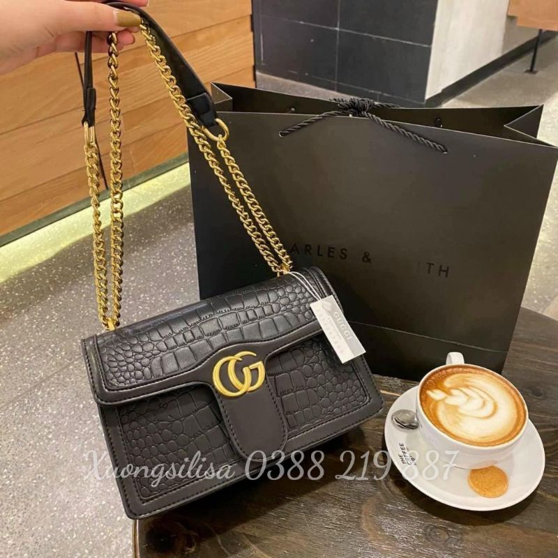 Túi Đeo Chéo Đeo Vai Gu Xì Da Rắn 2 Ngăn Mẫu Mới