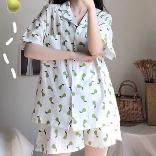 Bộ Quần Áo Ngủ Nữ Chất Lụa Đũi Mát Mẻ Bò Sữa ���❤❤pizama bò sữa